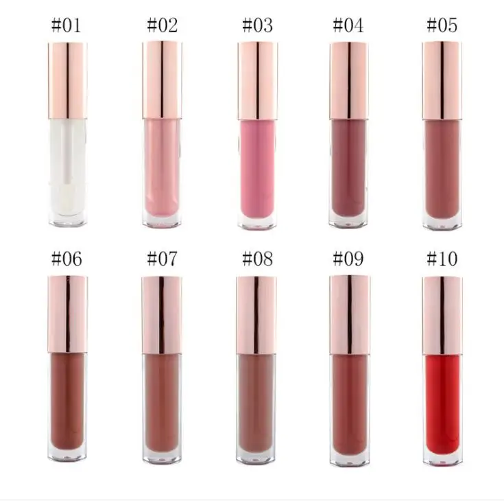 

Wholesale Private Label 50pcs/Lot 10 Colors Gloosy Lip Plumper Gloss Long Lasting Lipgloss