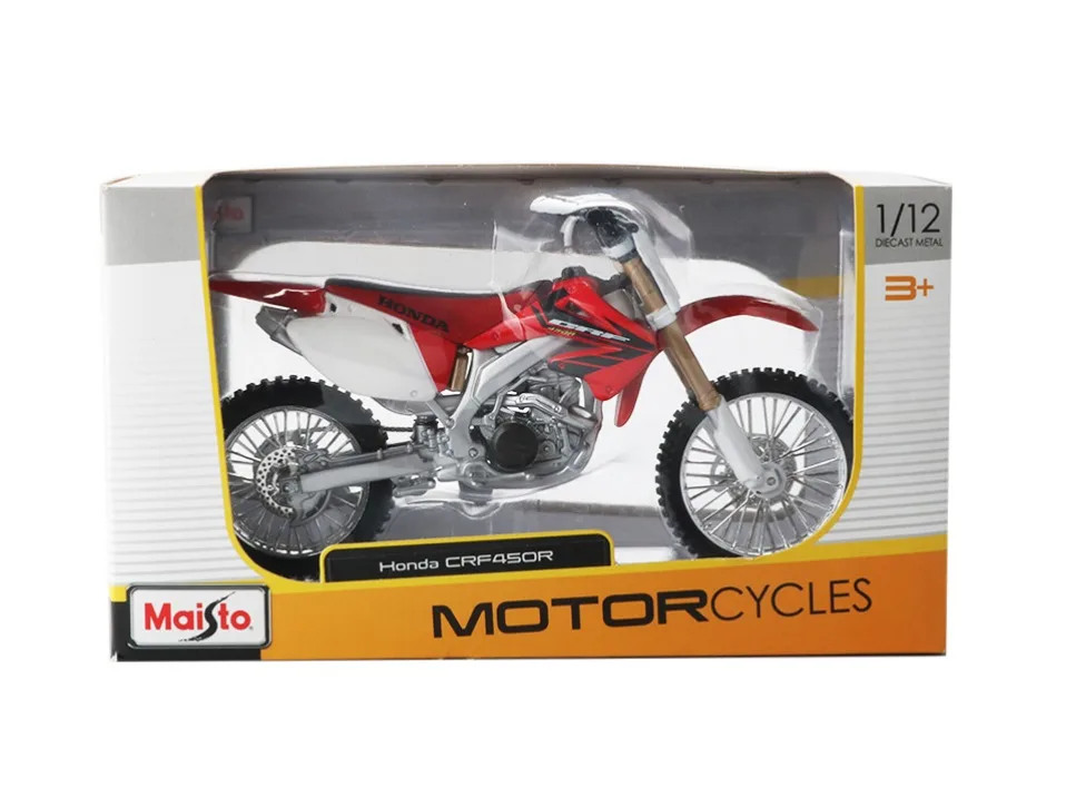 Модель мотоцикла Maisto из 1:12 сплава, игрушка для моделирования CRF 450R внедорожные велосипедные модели, коллекция креативных игрушек для детей