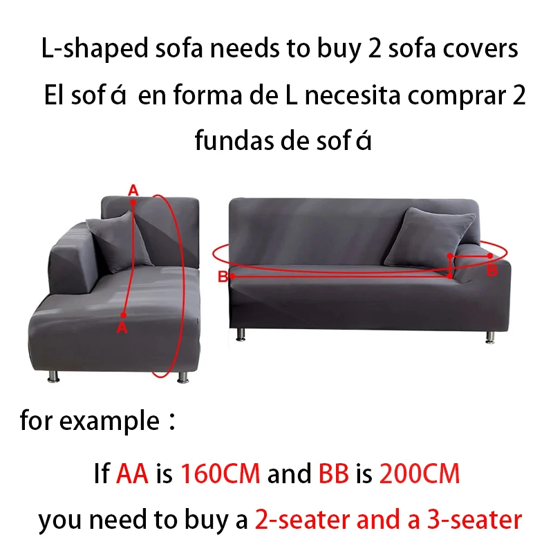

Elasticated sofa covers Stretch Sectional Corner Couch Cover Universal Cover For Living Room L Shaped need buy 2pcs