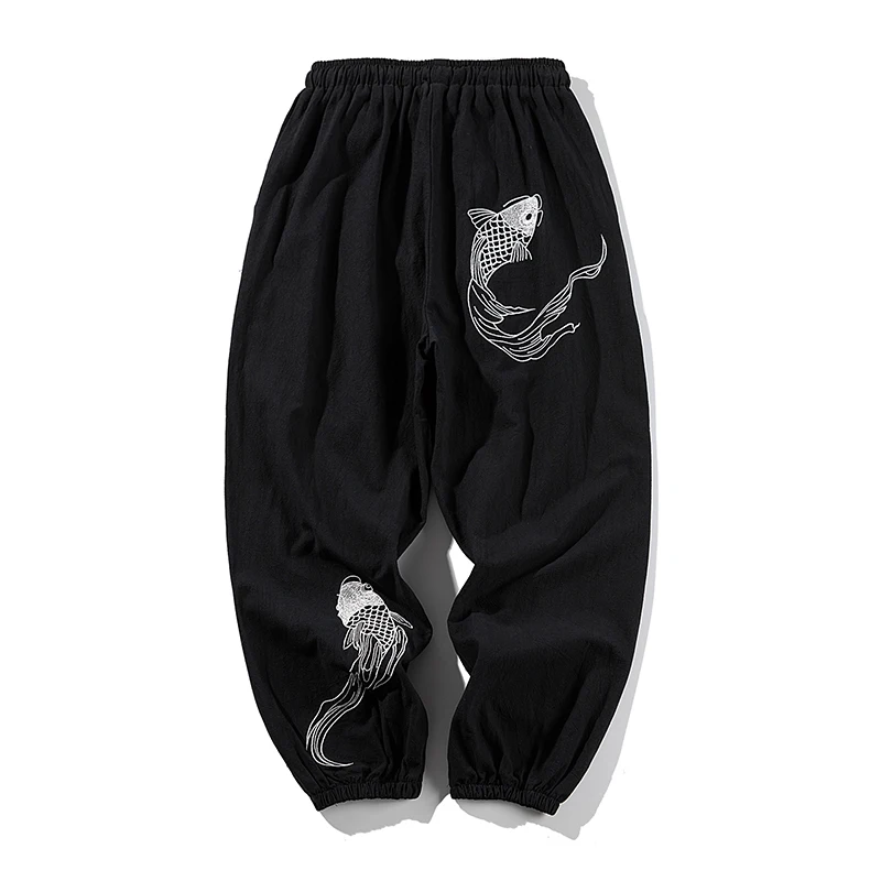 

Men Cotton Linen Harem Pants Jogger Trousers Casual Track Loose Printed Korean Style Bloomers Fashion Trousers Men Streetwear