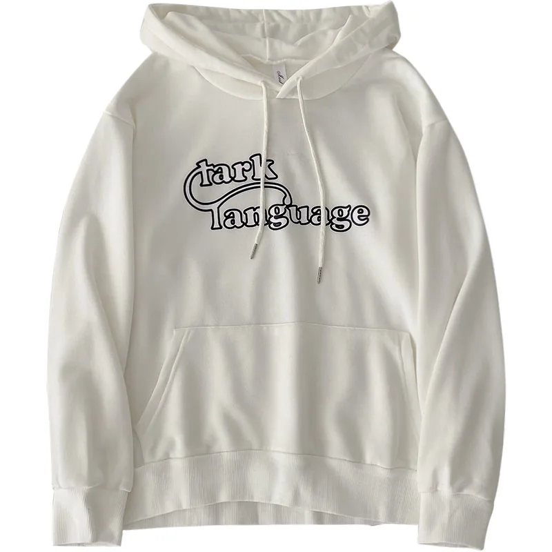 

Kimutomo Casual Letter Print Hoodies 2021 Spring New Women Korean Clothing Fashion Female Hooded Long Sleeve Pullover Chic