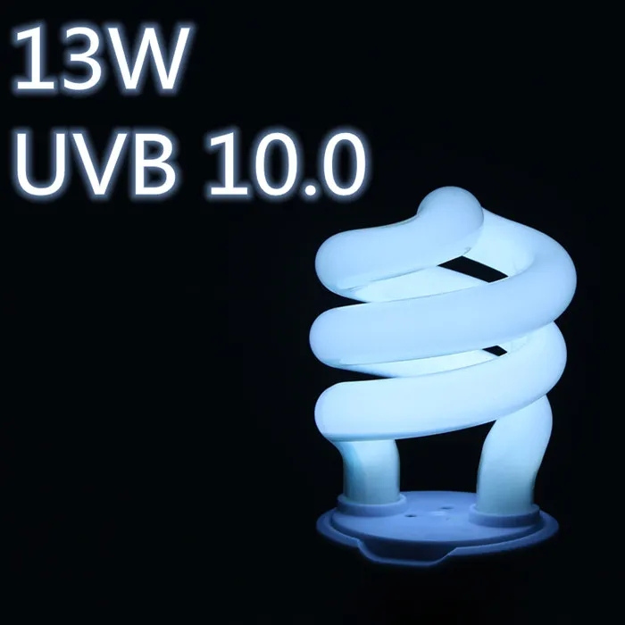 10,0 UVB компактная флуоресцентная лампа полный спектр Террариум лампа(натуральный светильник) Идеальный спектр для пустынных рептилий и земноводных - Испускаемый цвет: 13W UVB 10