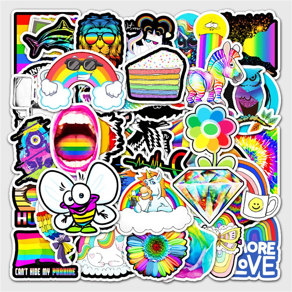 

10/30/50Pcs/ Rainbow Department Graffiti Laptop Computer Guitar Motorcycle Luggage Skateboard Bike Waterproof Sticker Wholesale