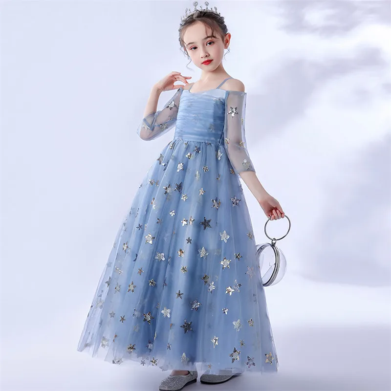 2022 роскошное изысканное дизайнерское детское платье принцессы с блестками для