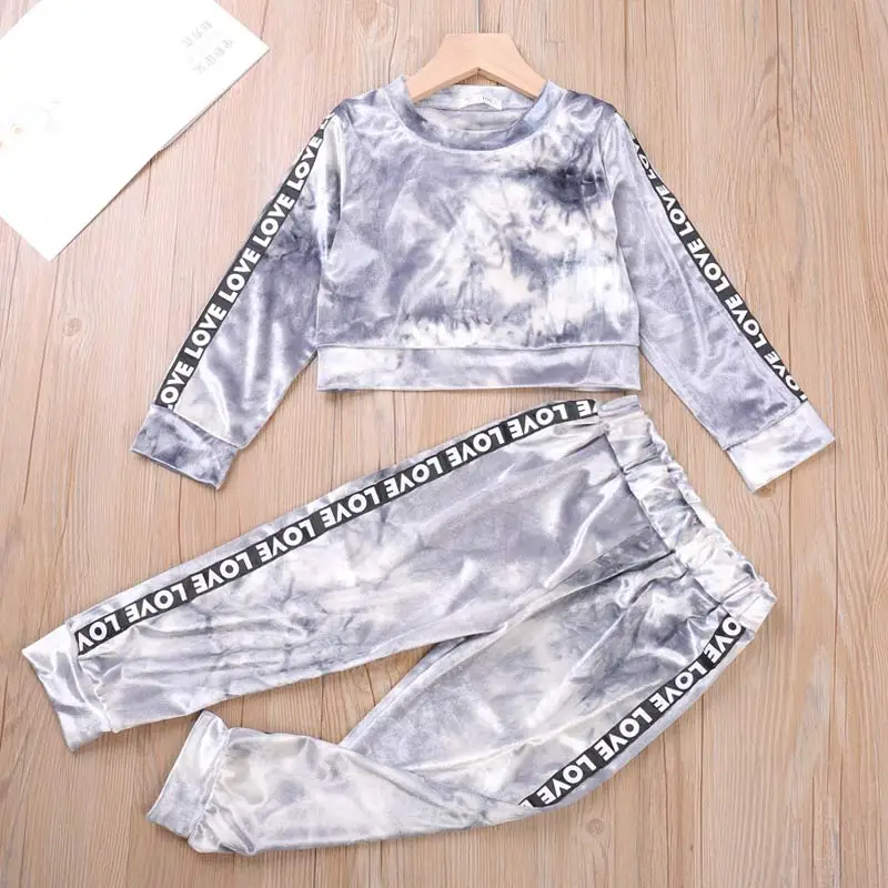 

Keelorn Kids Clothes Set 2022 New Spring Casual Suit Baby Long Sleeve Tie Dye Top+Long Pants 2pcs Outfits Fall Children Clothing