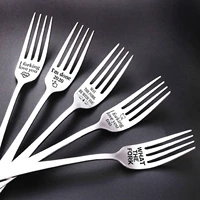 personalized engraving fork stainless steel fine polishing dinner fork anti wear tableware practical gifts for friend