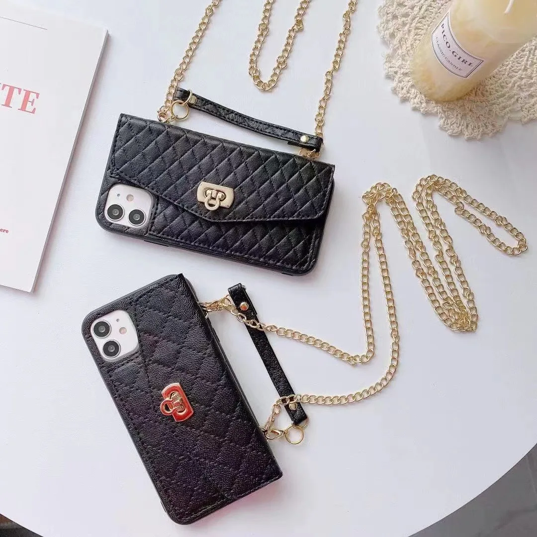 

Luxury Fashion Metal Clasp Card Bag Design Handbag Lambskin Leather Case Cover For Iphone 12 Mini 11 Pro XS Max XR X 8 7 Plus SE