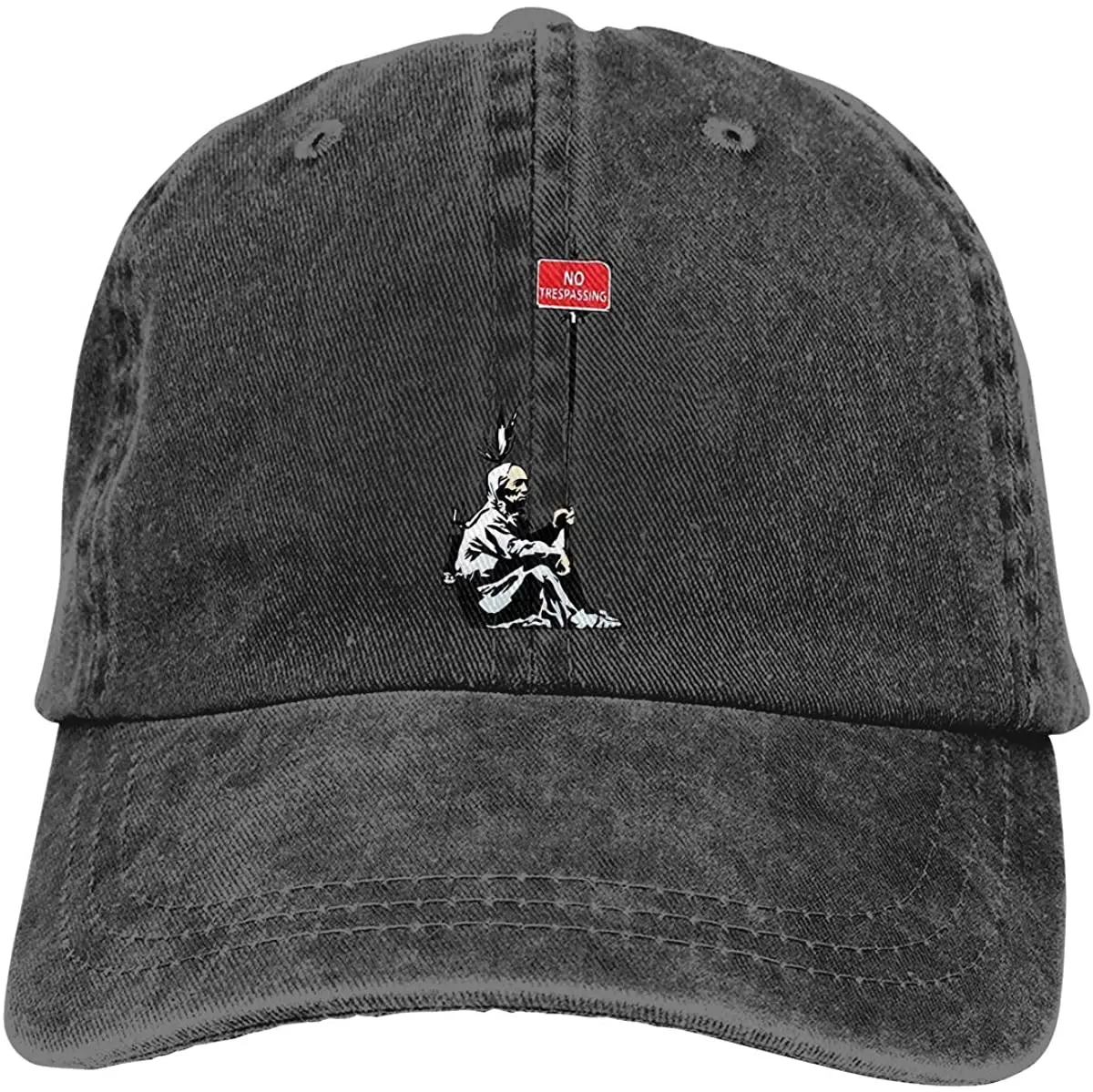 

Banksy No Trespassing Indian Unisex Casquette Cool Adjustable Denim Cowboy Cap