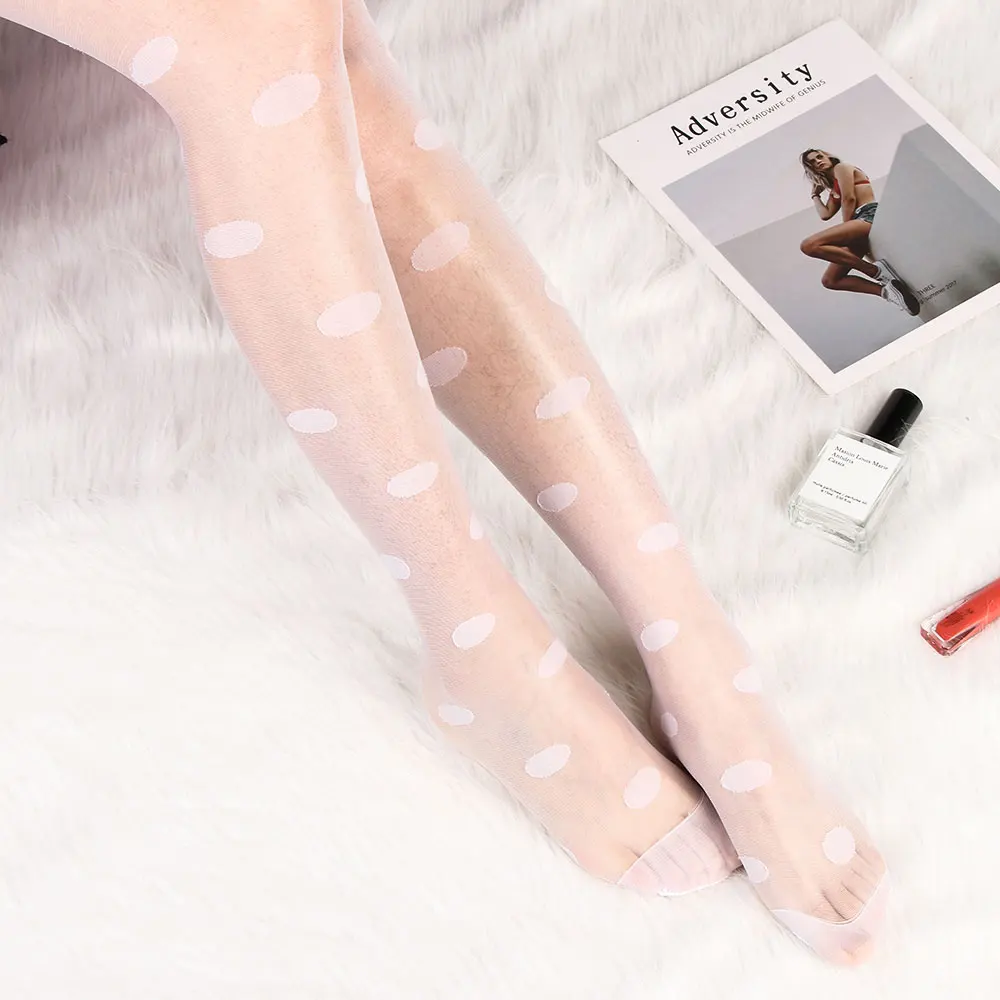 1 Pair Female Sexy Lace Elastic Thigh Stockings Small Polka Dot Silk Plus Size Pantyhose Bodysuit Tattoo Lingerie Accessories | Женская