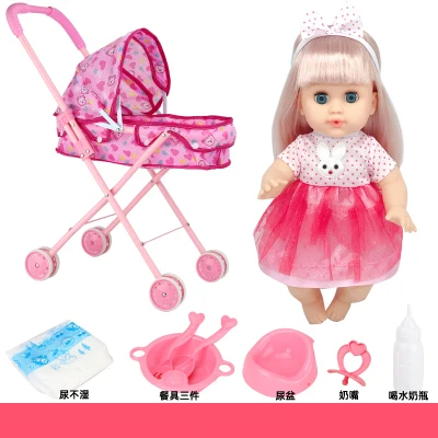 Розовые Детские куклы тележки игрушки для Реборн говорящая девочка виниловые
