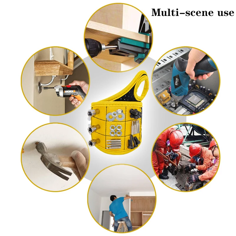 

Polyester Magnetic Wristband Strong Magnets Portable Bag Bracelet Electrician Tool Bag Screws Drill Holder Repair Tool Belt