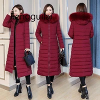 fengguilai fashion women women long over the knee heavy cotton padded jacket fashionable with thick coat