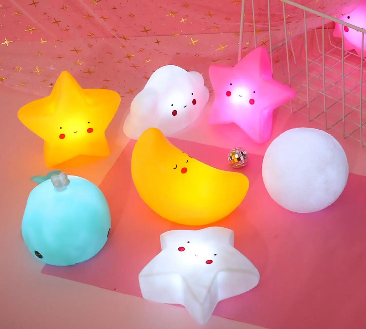 

Cartoon clouds stars moon children's room sleeping night light