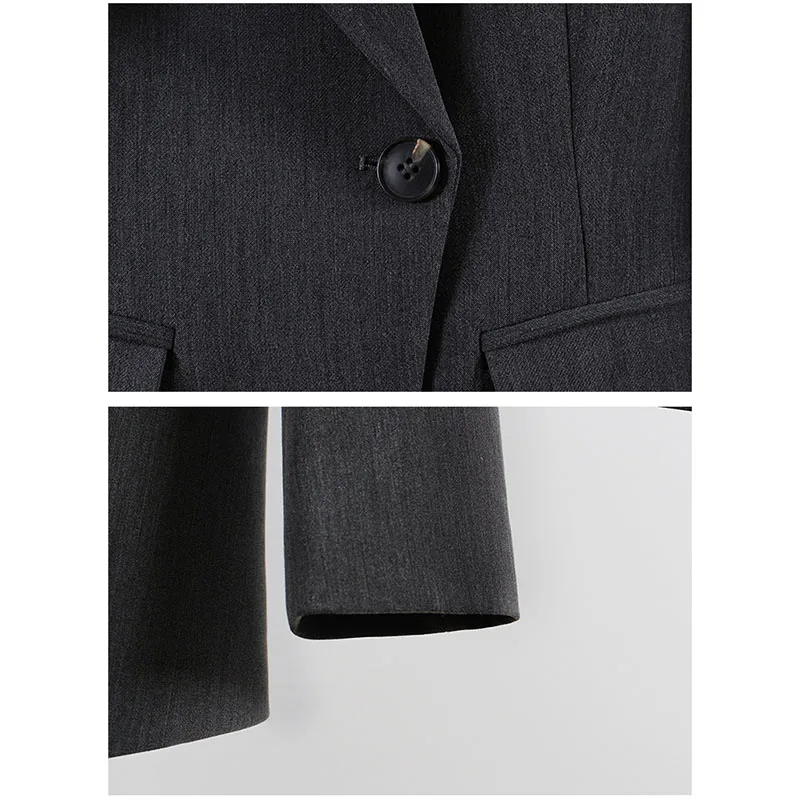 

HARLEYFASHION Women Temperament Classic Design Single Button Blazer Long Sleeve Slim Professional Goddess Suit Jacket