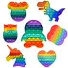 Игрушки-антистресс карамельных цветов, радужные Пузырьковые игрушки-антистресс, сенсорные игрушки для родителей и детей, Интерактивная игрушка для времени