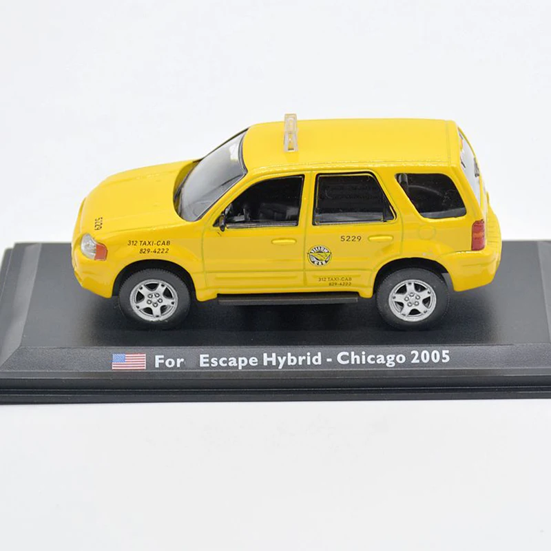 1:43 Scale Metal Alloy Classic SUV ESCAPE HYBRID CHICAGO 2005 Cab Taxi Car Model Diecast Vehicles Toys F Collection Gifts | Игрушки и