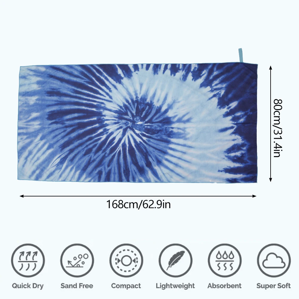 

160x80cm Double Side Velour Quick Drying Beach Towel Wearable Bath Towel Superfine Fiber Towels Soft and Absorbent Bath Towel