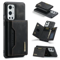 phone case for oneplus 9 pro 9r 9 luxury leather magnetic wallet credit card slots foldable shockproof full protective cover