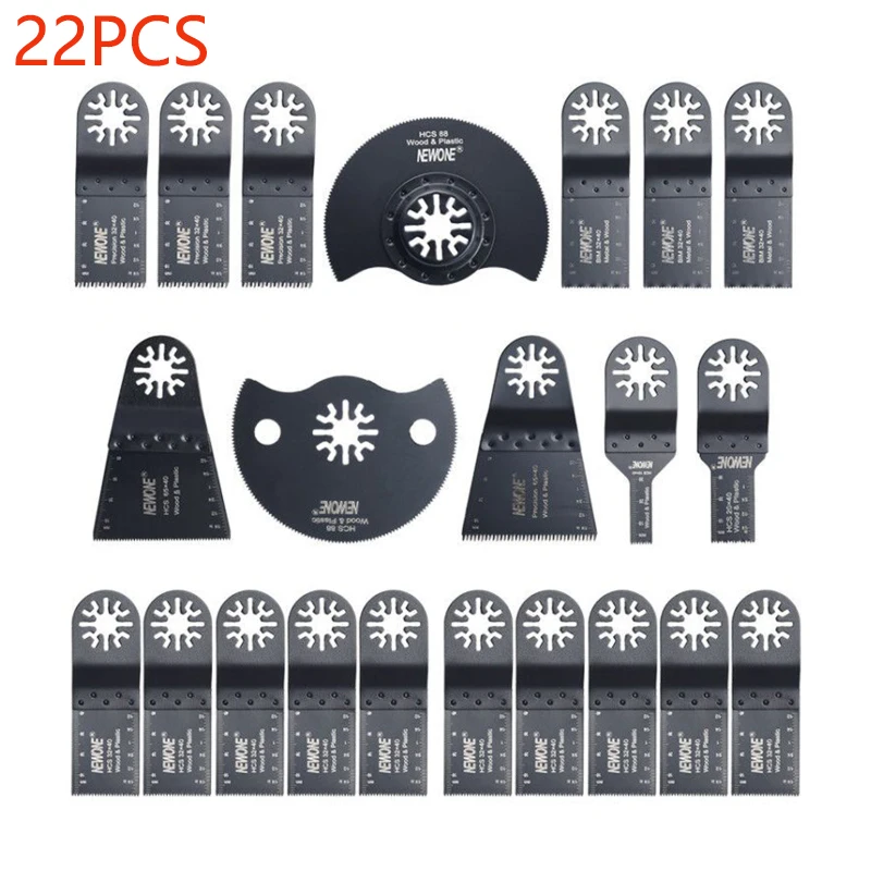 

New Hot 22pcs Saw Blades Set Wood Metal Plastic Oscillating Multi Tool Quick Release Fine Tooth Blades Cutting Woodworking Tools