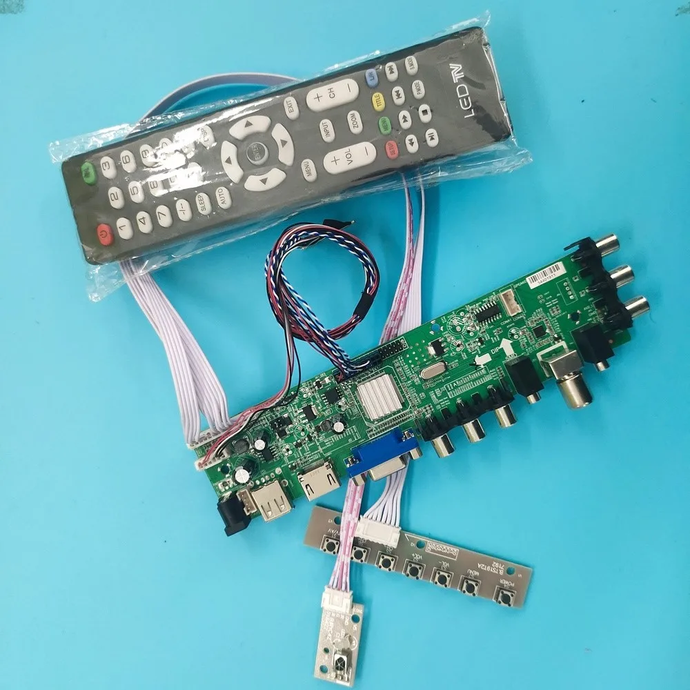 

Kit For BT140GW01 remote 40pin TV LVDS USB HDMI WLED Signal controller board digital DVB-T DVB-T2 VGA AV LED 1366X768 14"