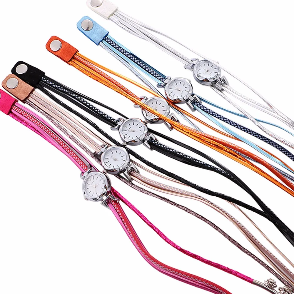 Оптовая продажа женские браслеты круглые часы со стразами модный стол для