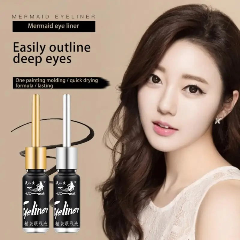 

Black Liquid Eyeliner Pencil Fast-dry Smooth Eye Liner Pen Smudge-proof Eyeliners Eyelid Enhancer Brush Eyes TSLM1
