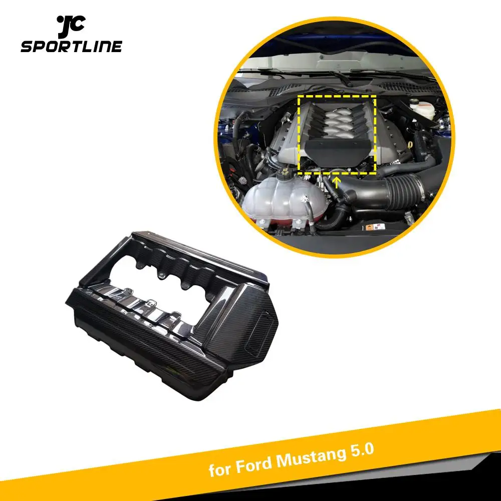 Крышка для автомобильного двигателя из углеродного волокна чехлы Ford Mustang 5 0 2015 2017