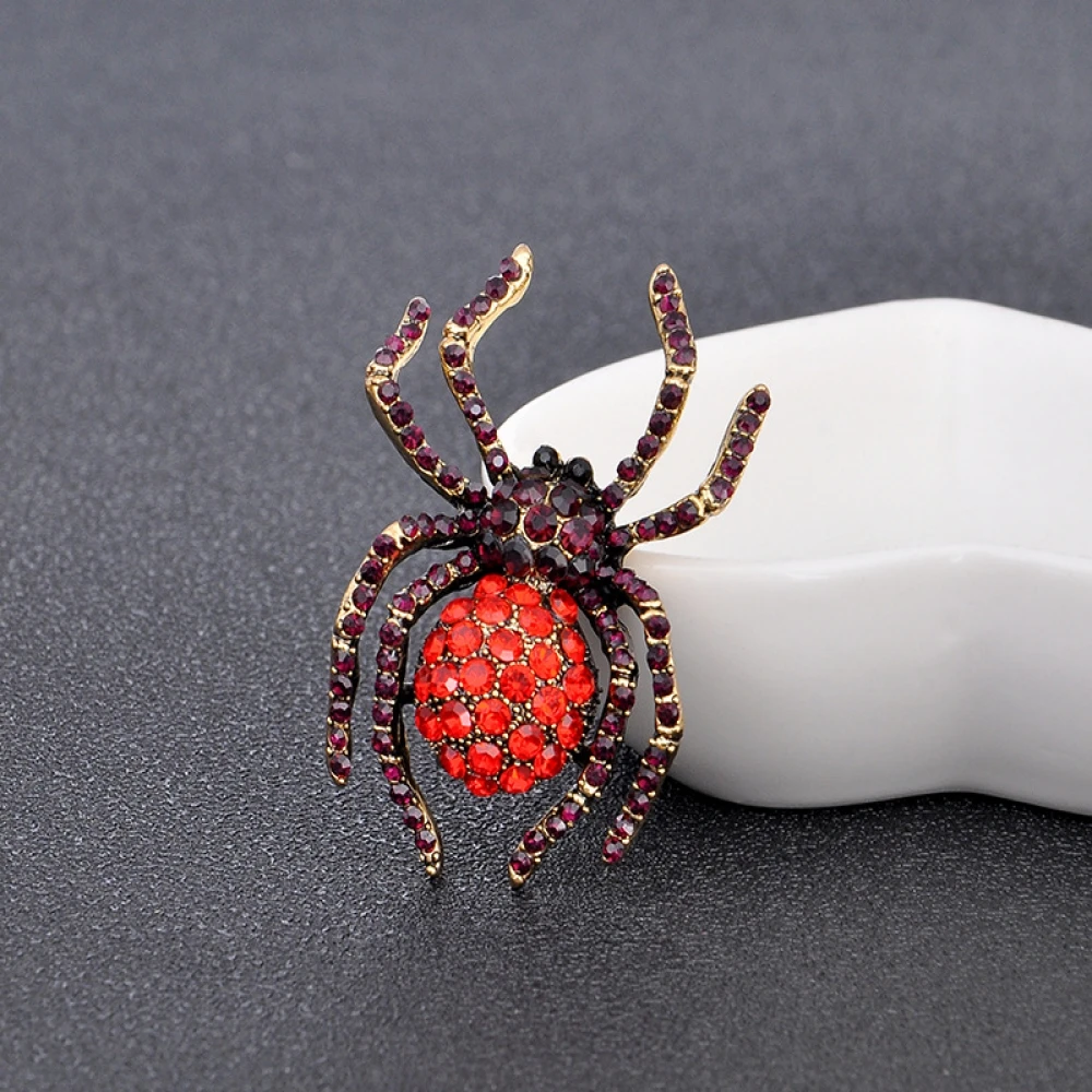Стразы броши пауки для женщин массивные красочные насекомые большие винтажные