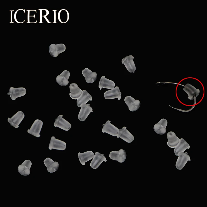 

ICERIO 30pcs/pack Transparent Rubber Carp Fishing Hook Shank Beads Stops Buffer for Carp Rigs Pop Up Set Beads Terminal Tackle