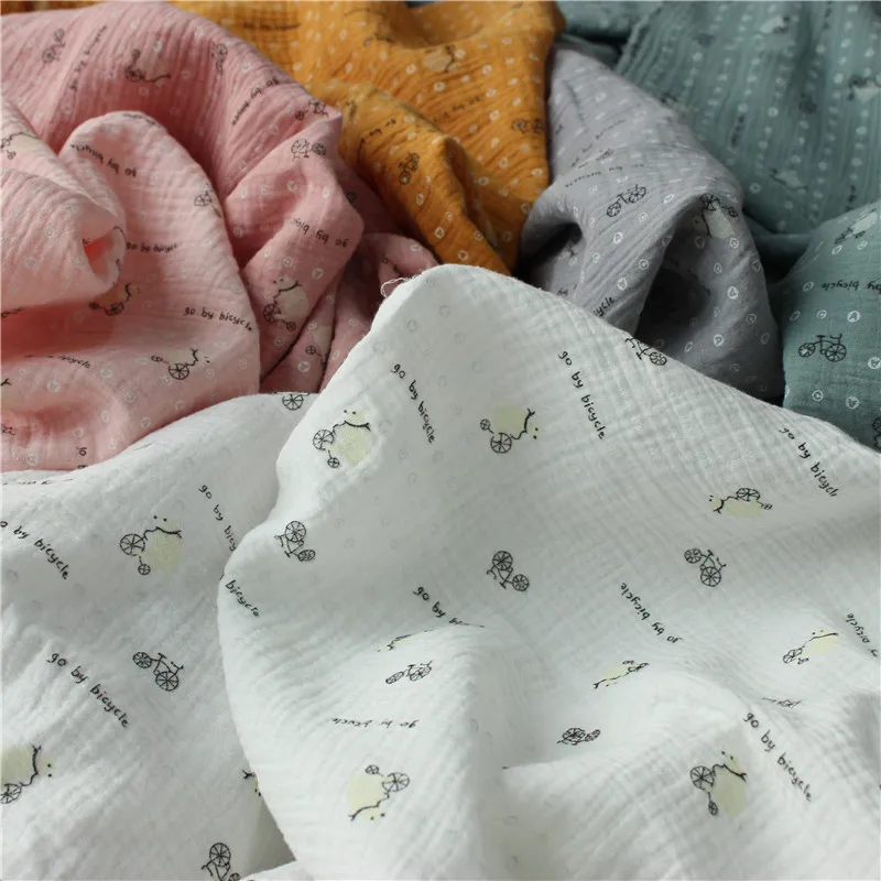 100x135 см хлопок двойная марля печать ткань для DIY детские нагрудники пот полотенце хлопок ткани