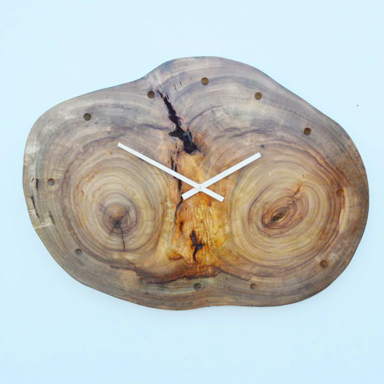 Large Wall Clock Wooden Retro Mute Solid Wood Mechanism Living Room Gift Idea Relojes Madera Pared Home Decor DD55WC | Дом и сад