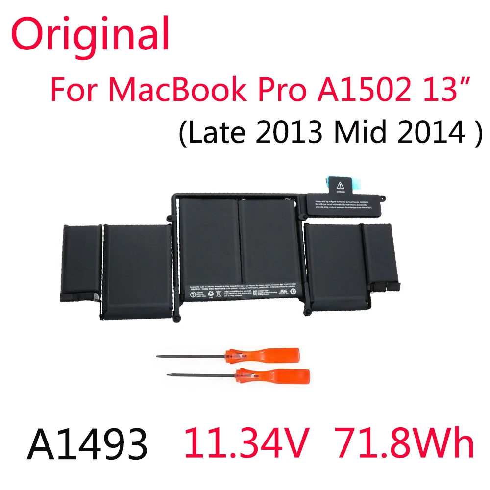 A1493 Оригинальный Новый аккумулятор для Apple Macbook Pro 13 &quotA1502 Retina ME864 ME866LL/A 020 8148 конец