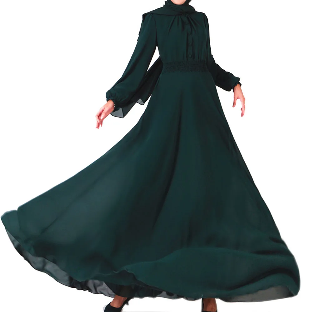 Черное женское длинное платье весна лето шифоновое с длинным рукавом женские