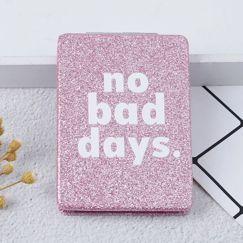 Розовое портативное квадратное симпатичное зеркало для макияжа подарок