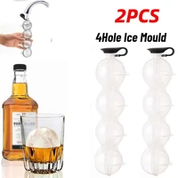 2pcs silicone ice mold 4 holes whiskey ice cube maker bar forms for ice food grade ice box kitchen tool