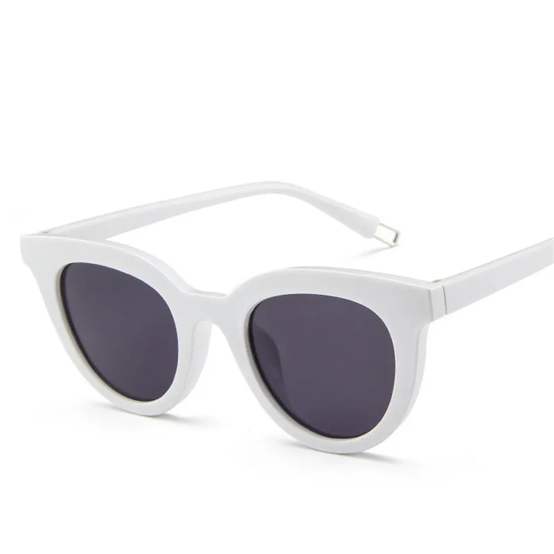 White Gray RBROVO, маленькая оправа, Cateye, солнцезащитные очки для женщин, роскошные, солнцезащитные очки, классика, Ретро стиль, пластик, для улицы, очки, UV400, Gafas De Sol Mujer - Цвет линз: White Gray