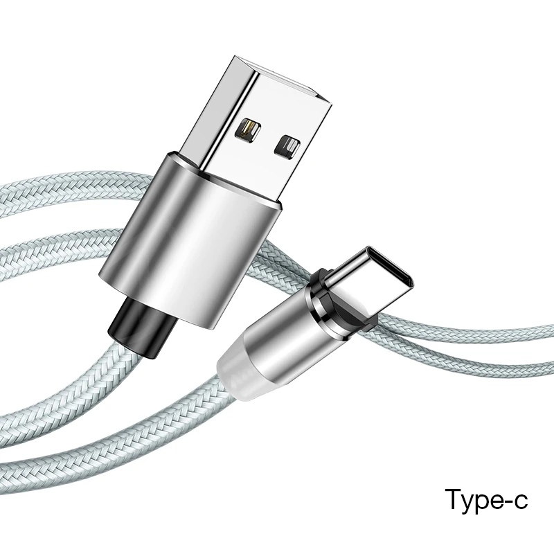 Silver For Type C MOOJECAL 2.4A USB кабель для iPhone кабель XS Max XR 8 7 6 S Plus iPad для Lightning Быстрая зарядка Магнитный кабель телефонный шнур для передачи данных - Цвет: Silver For Type C