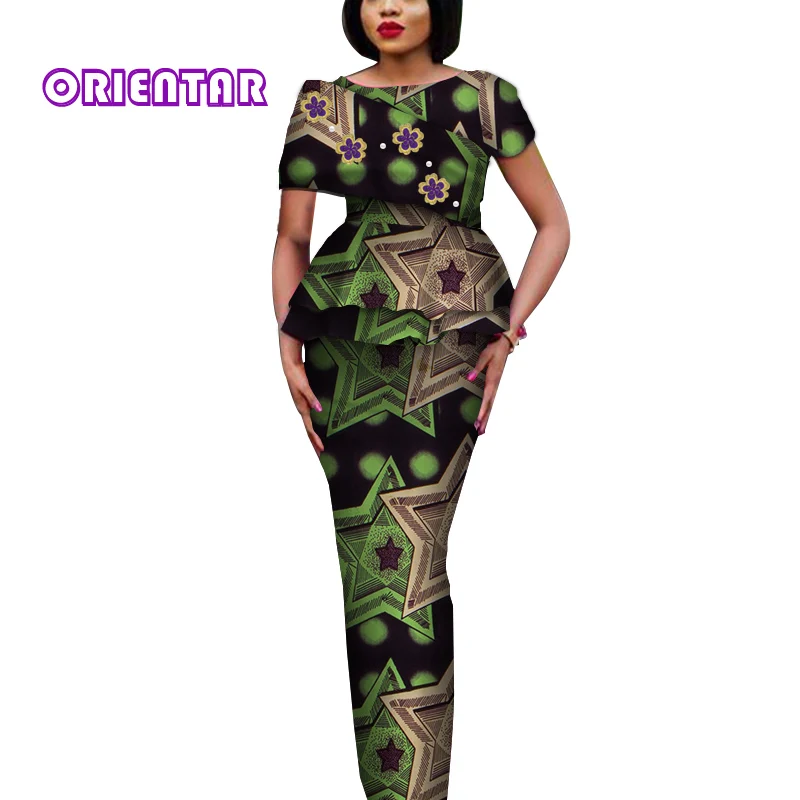 Топы и юбки африканская одежда для женщин элегантный женский комплект с длинной