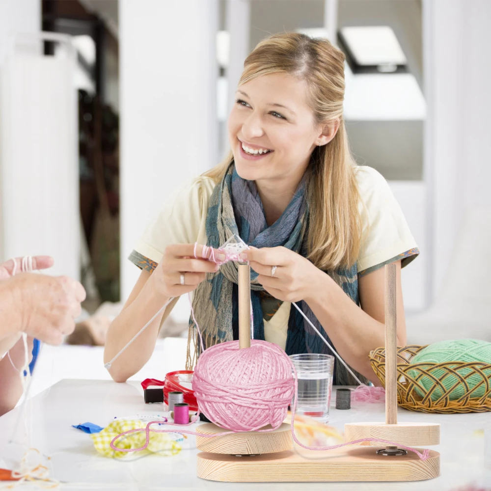 Держатель для пряжи катушка из цельной древесины подставка хранения шпинделя