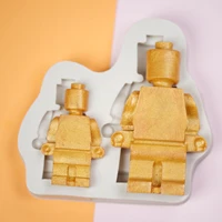 2 robots shape silicone mold resin kitchen baking tool diy chocolate cake dessert bread mousse fondant mold for decoration