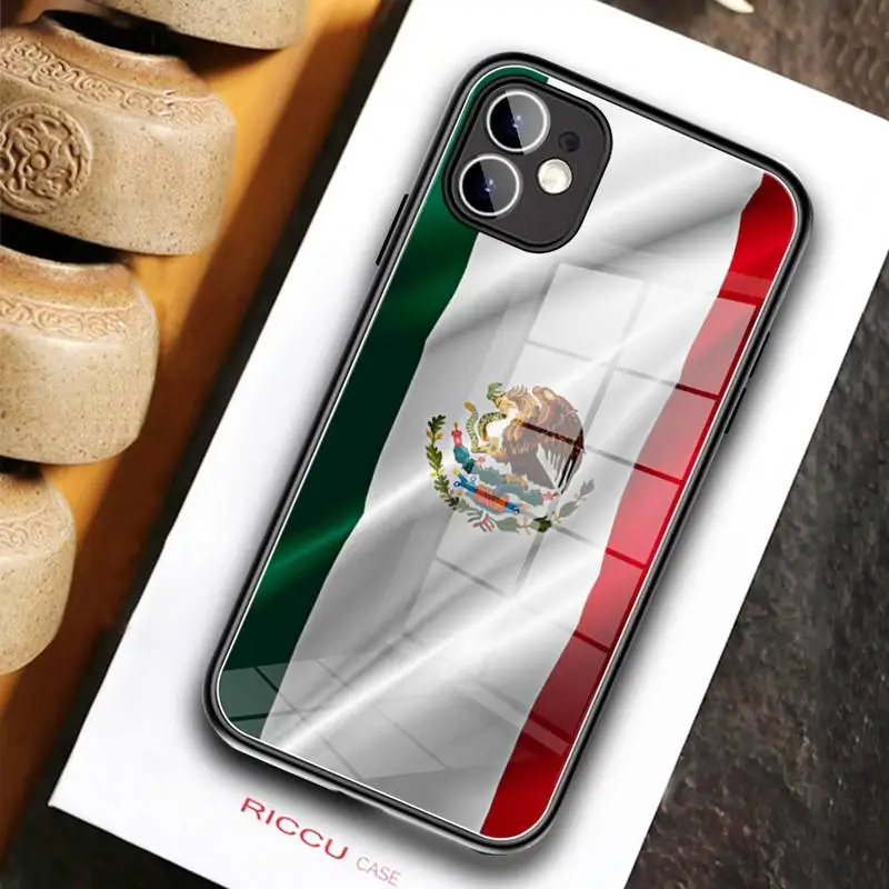 Чехол для телефона с мексиканским флагом закаленное стекло iPhone 11 12 Pro Max Mini XR XS MAX 8X7