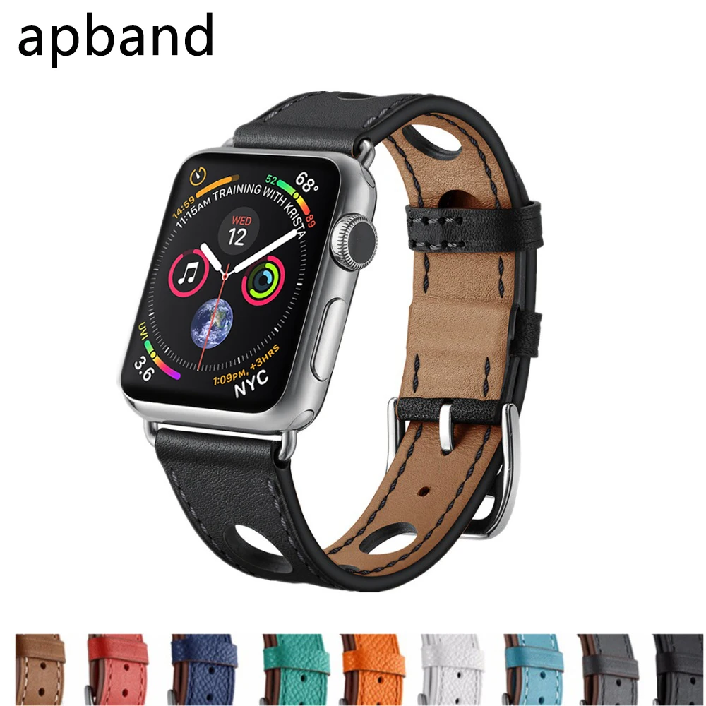 Кожаный ремешок для apple watch, ремешок для apple watch 5, 4, 3, 2, 1, ремешок 44 мм, 40 мм, iwatch, ремешок 42 мм, 38 мм, аксессуары для браслетов