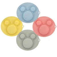kids bowl plates silicone baby sucker plate tableware silica gel dishes for baby feeding temperature spoon kids accessories