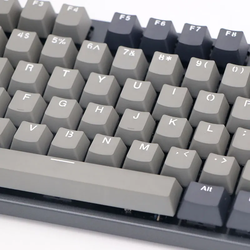 Клавиатура Keypro Doubleshot PBT светло-серая с верхней печатью 61/68/84/87/104/122 клавиш для