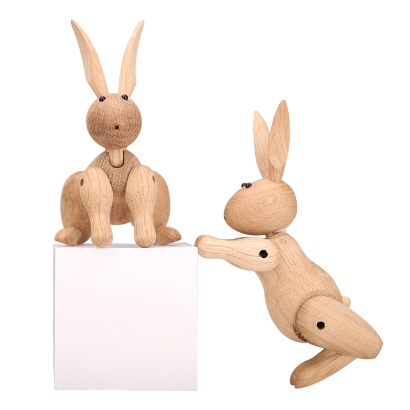 Деревянная Фигурка кролика ручной работы для детской спальни гостиной