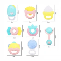 8pcs child kids educational bed bell baby teether rattle toys mobile cot toy newborn baby pacifier stroller infant pacifier toy