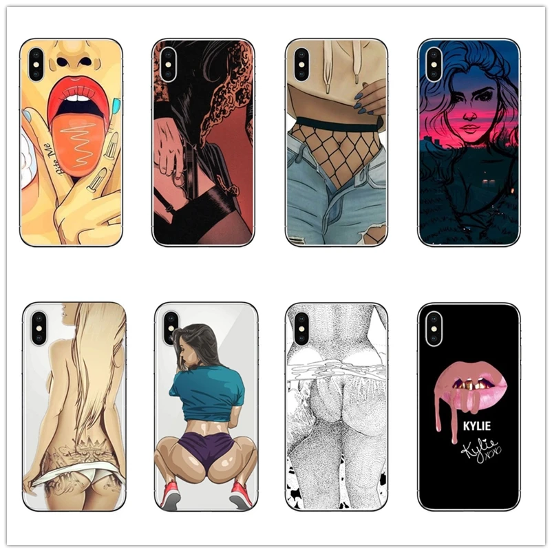 Сексуальная девушка в виде красных губ кружевное нижнее белье чехол для телефона