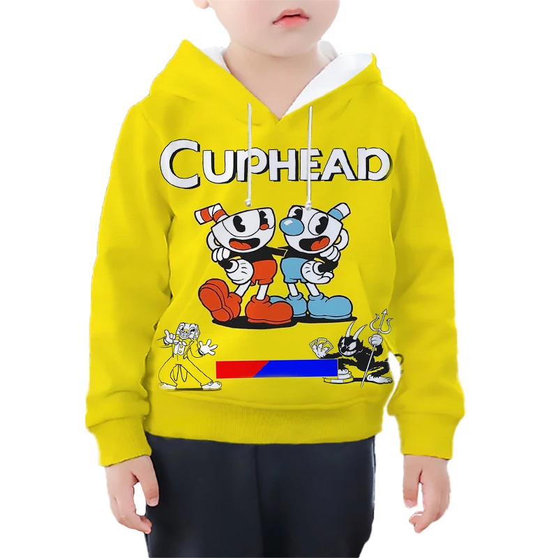 

Boys Girls Kawaii Pullovers CUPHEAD 3D Print Kids Hoodies Toddler Anime Cartoon Coat Tops Spring Autumn Children Sweatshirts