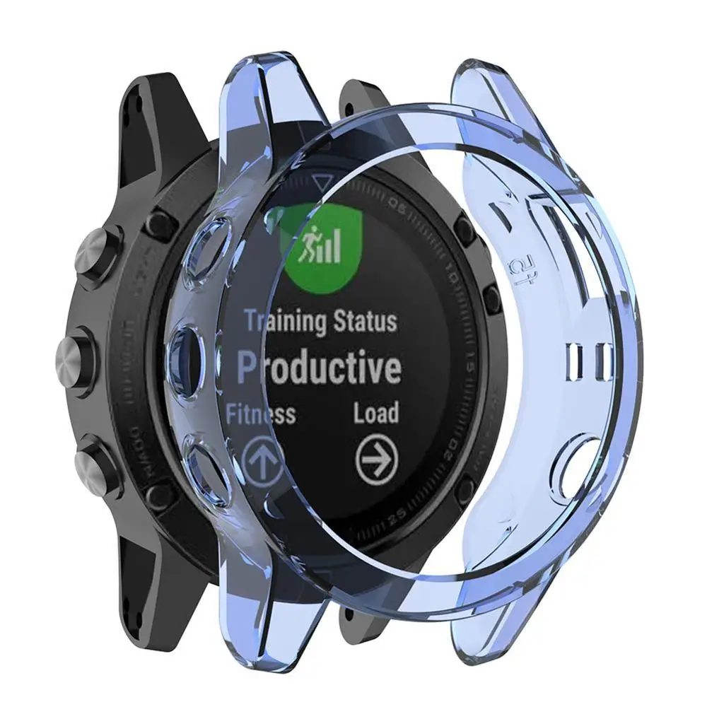 Blue Protector case 26 22 20 мм ремешок для часов Garmin Fenix 5X5 5SPlus 3 3HR Fenix 6 6X 6X Pro Watch Quick Release силиконовый легкий ремешок на запястье - Цвет: Blue Protector case