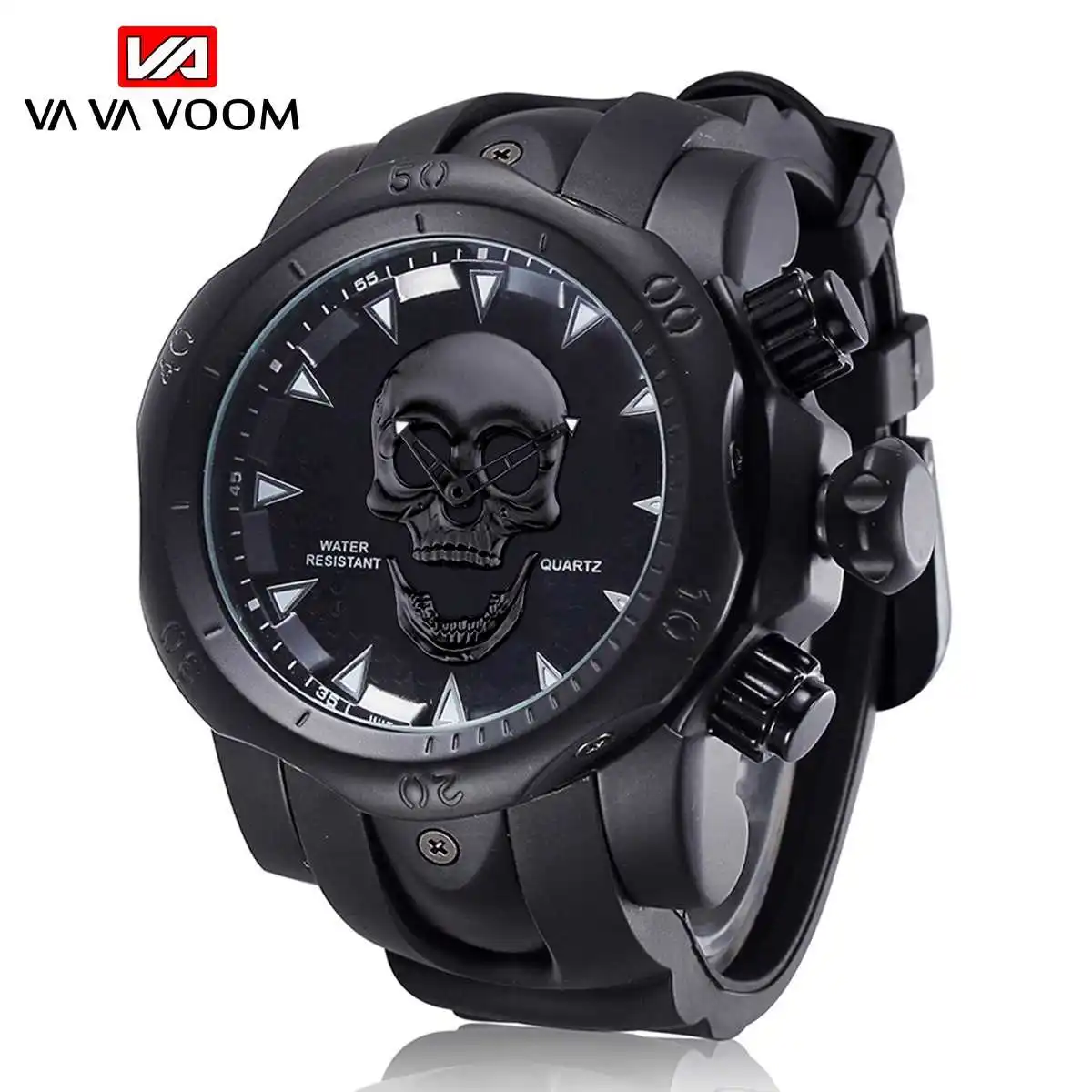 

Cool Big Men's Watches Fashion Skull Brand Clock Waterproof Silicone Strap Man Wristwatch Sports Hour Male Date Authentic Brand